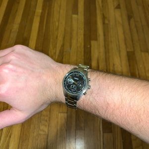 Men’s fossil watch, silver